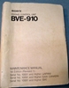 Image de Sony BVE-910 Maintenance Manual 1st Edition (Revised 1)