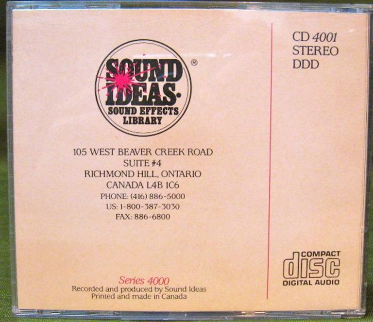 Image sur Sound Ideas Sound Effects Library 4000 Series CDs