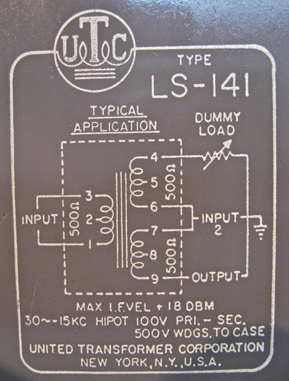 Image sur UTC LS-141 Line Transformer