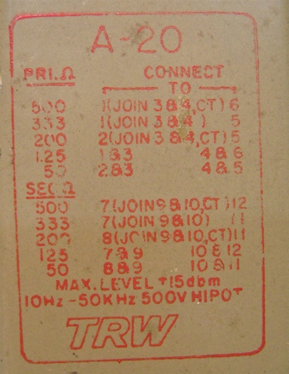 Afbeelding van UTC TRW A-20 Input Transformer, #2
