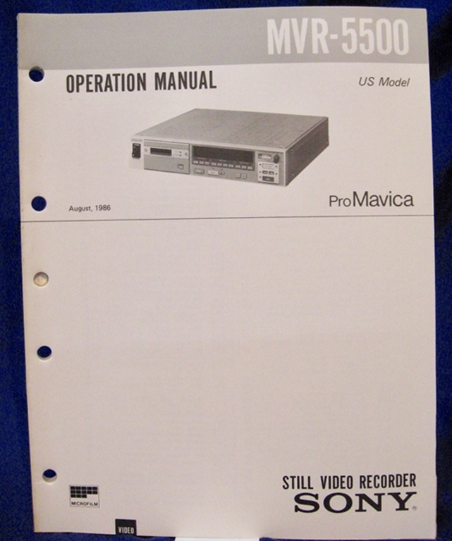Afbeelding van Sony MVR-5500 Operation Manual