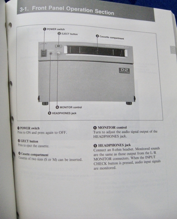 Image sur Sony DVR-20 Operation Manual 1st Edition