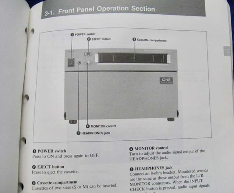 Image sur Sony DVR-20 Operation Manual 1st Edition
