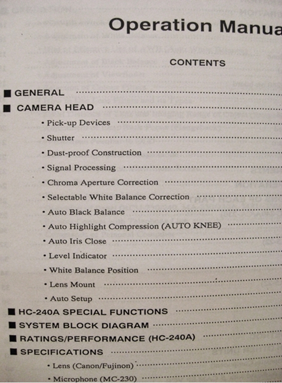 Picture of Ikegami HC-240A Service Manual