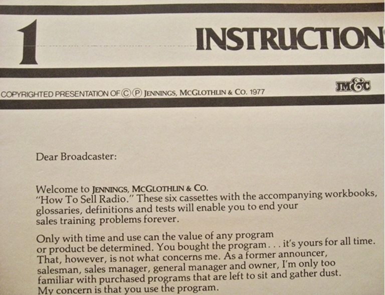 Image sur JM&C "How To Sell Radio" 1977