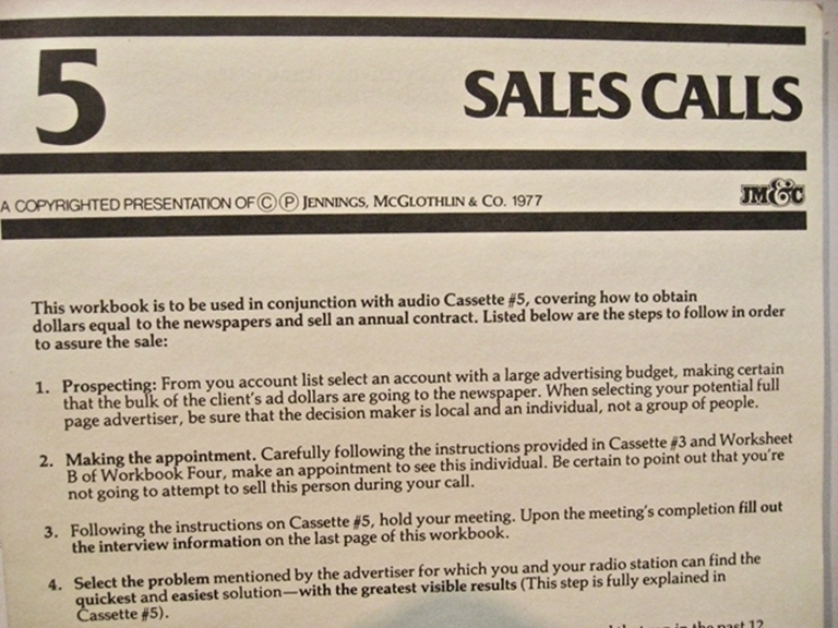 Image sur JM&C "How To Sell Radio" 1977
