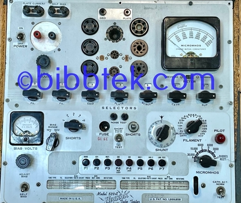 Afbeelding van Hickok 539A Tube tester, for parts, sn10529. SOLD.